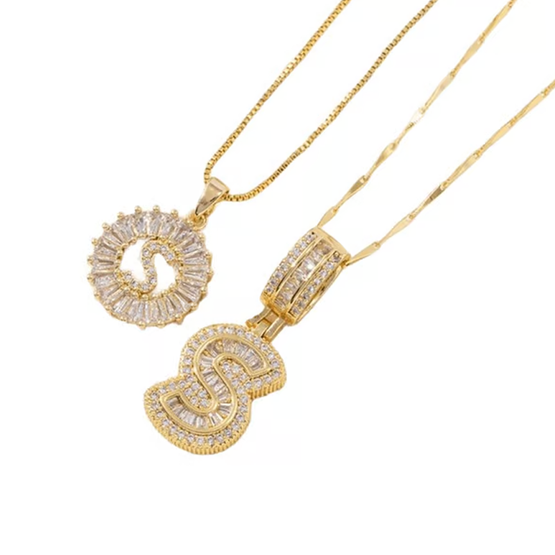 Luneria™ - Two-Piece Initial Pendant Necklace Set