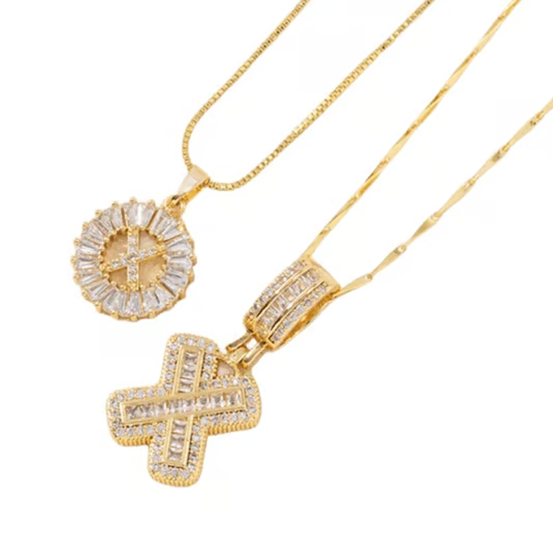Luneria™ - Two-Piece Initial Pendant Necklace Set