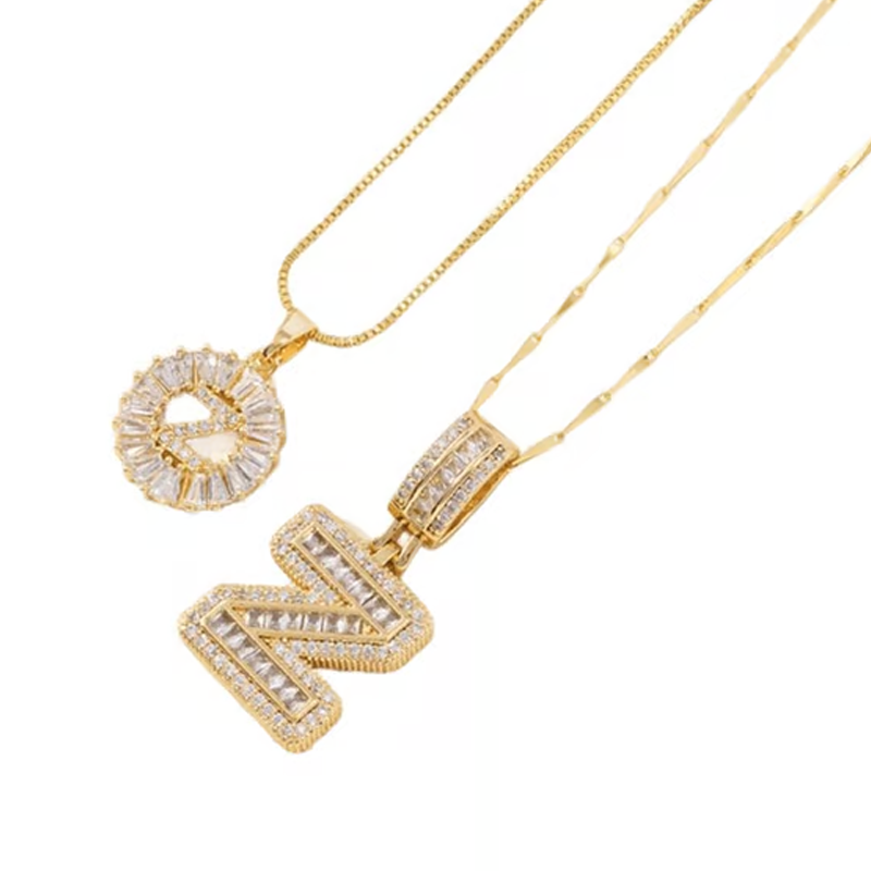 Luneria™ - Two-Piece Initial Pendant Necklace Set