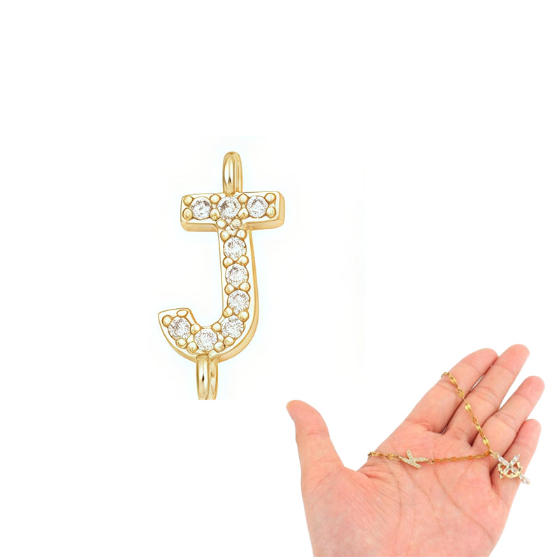 Aurela™ – Sparkling Initial Cross Necklace