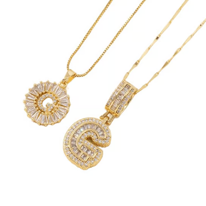 Luneria™ - Two-Piece Initial Pendant Necklace Set