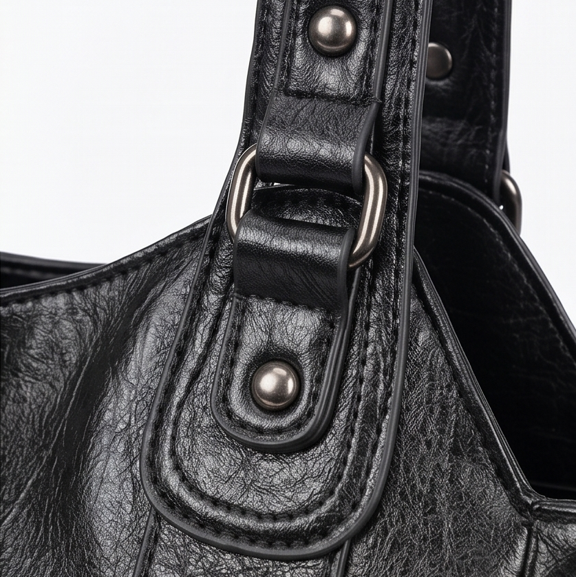 Noirvere™ — Slouchy Vegan Leather City Tote
