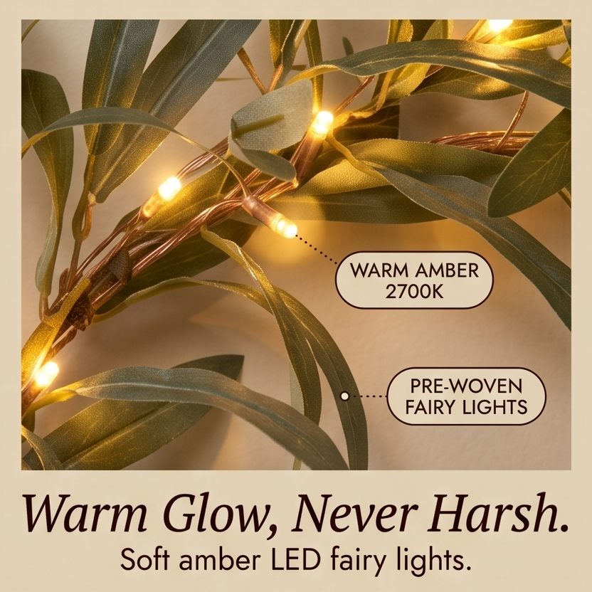 Olivelle™ – Warm-Glow Olive Wreath for Doors and Walls
