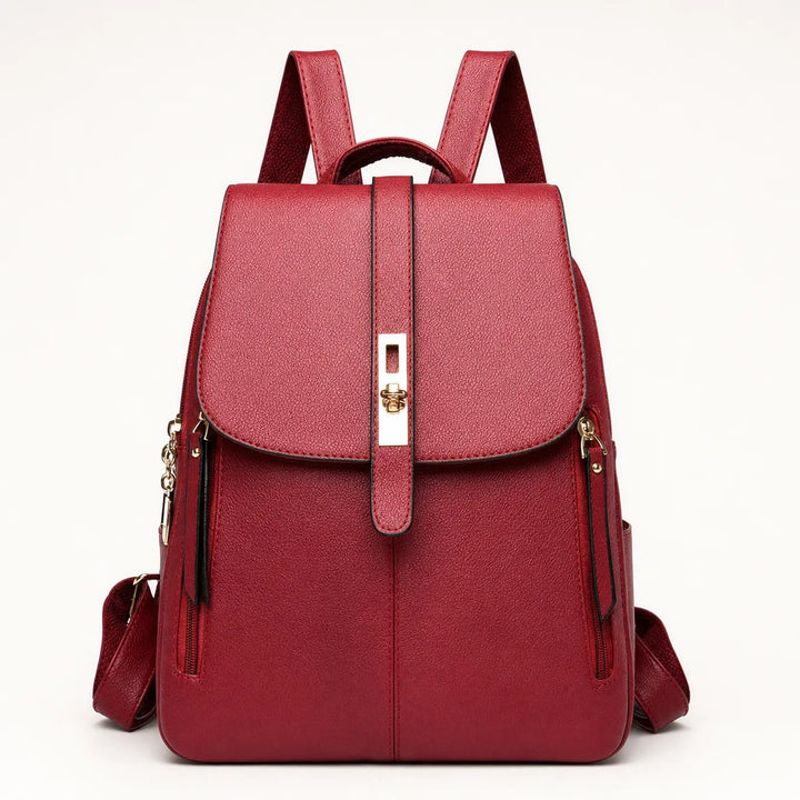 Marabella – Backpack with Twist-Lock Flap and Rose-Gold Hardware