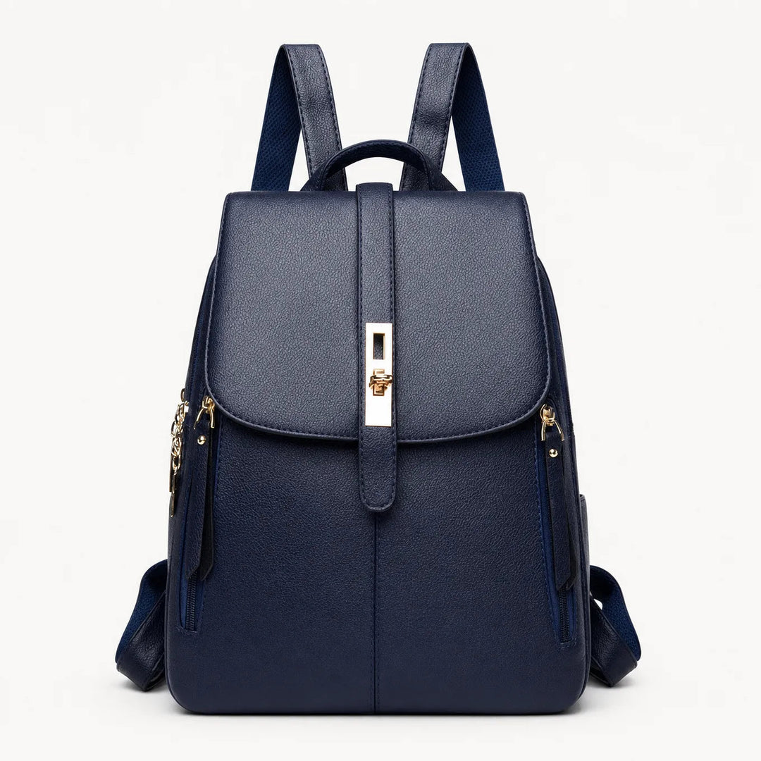 Marabella – Backpack with Twist-Lock Flap and Rose-Gold Hardware