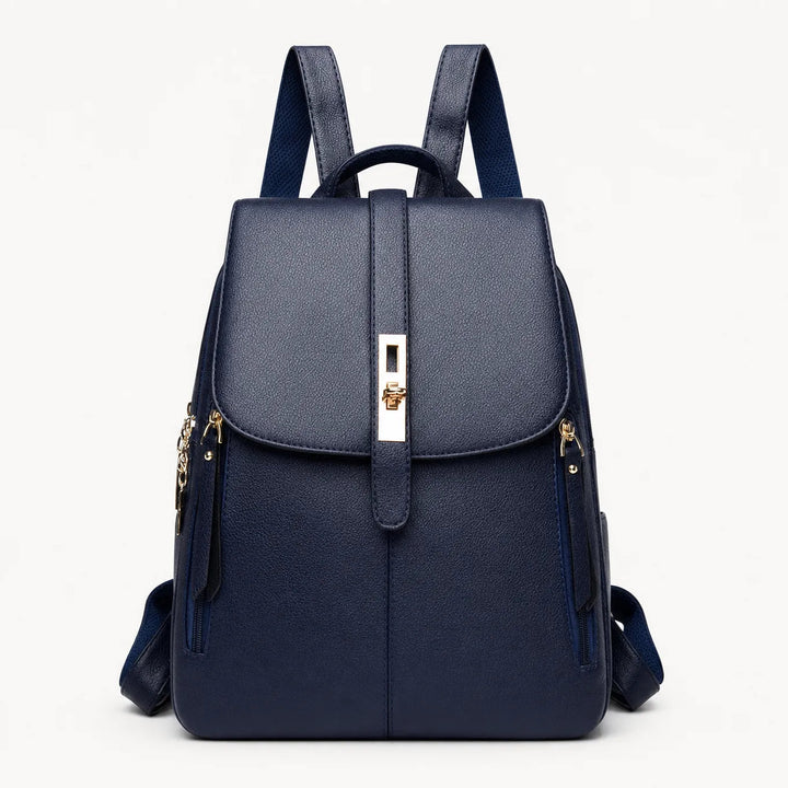 Marabella – Backpack with Twist-Lock Flap and Rose-Gold Hardware