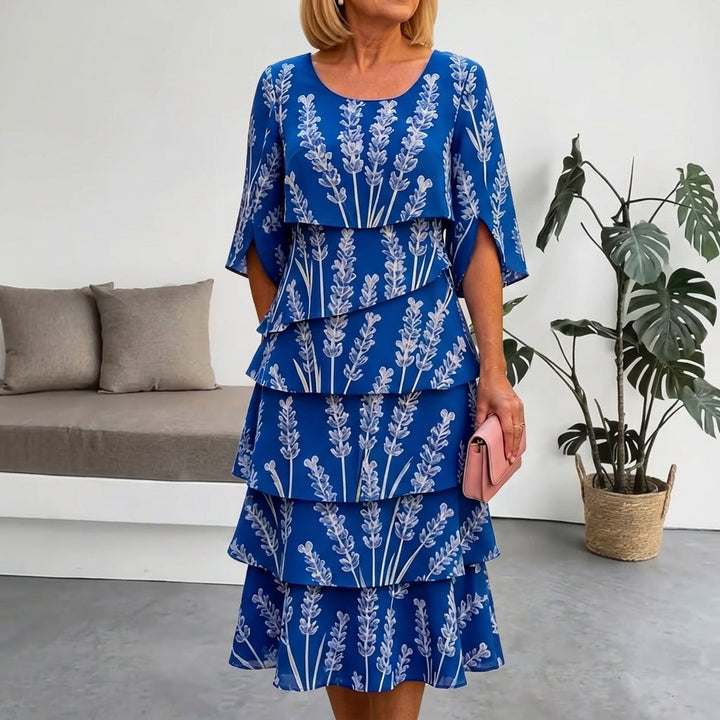 Lumielle™ Tiered Floral Midi Dress for Special Occasions