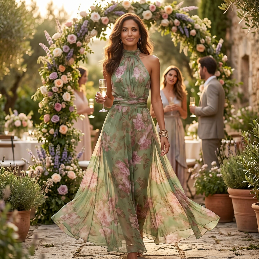 Rosalie™ – Flowy Sage Floral Summer Maxi