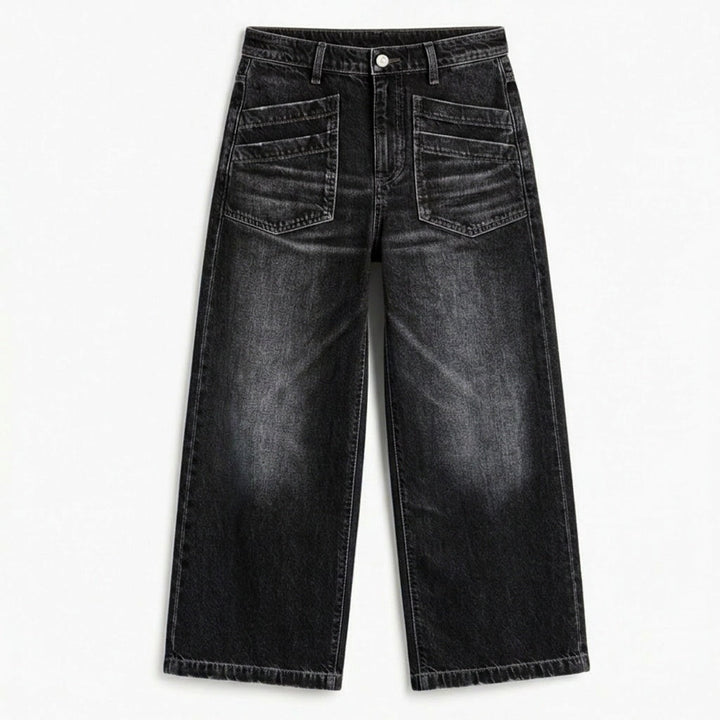 Vellora™ – Patch-Pocket Wide-Leg Jeans