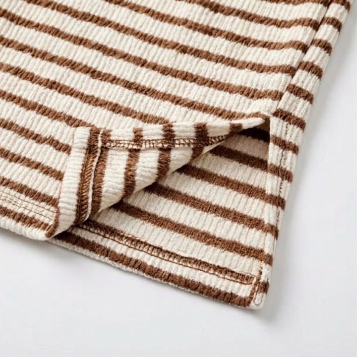 Elara™ – Textured Stripe Relaxed Tee