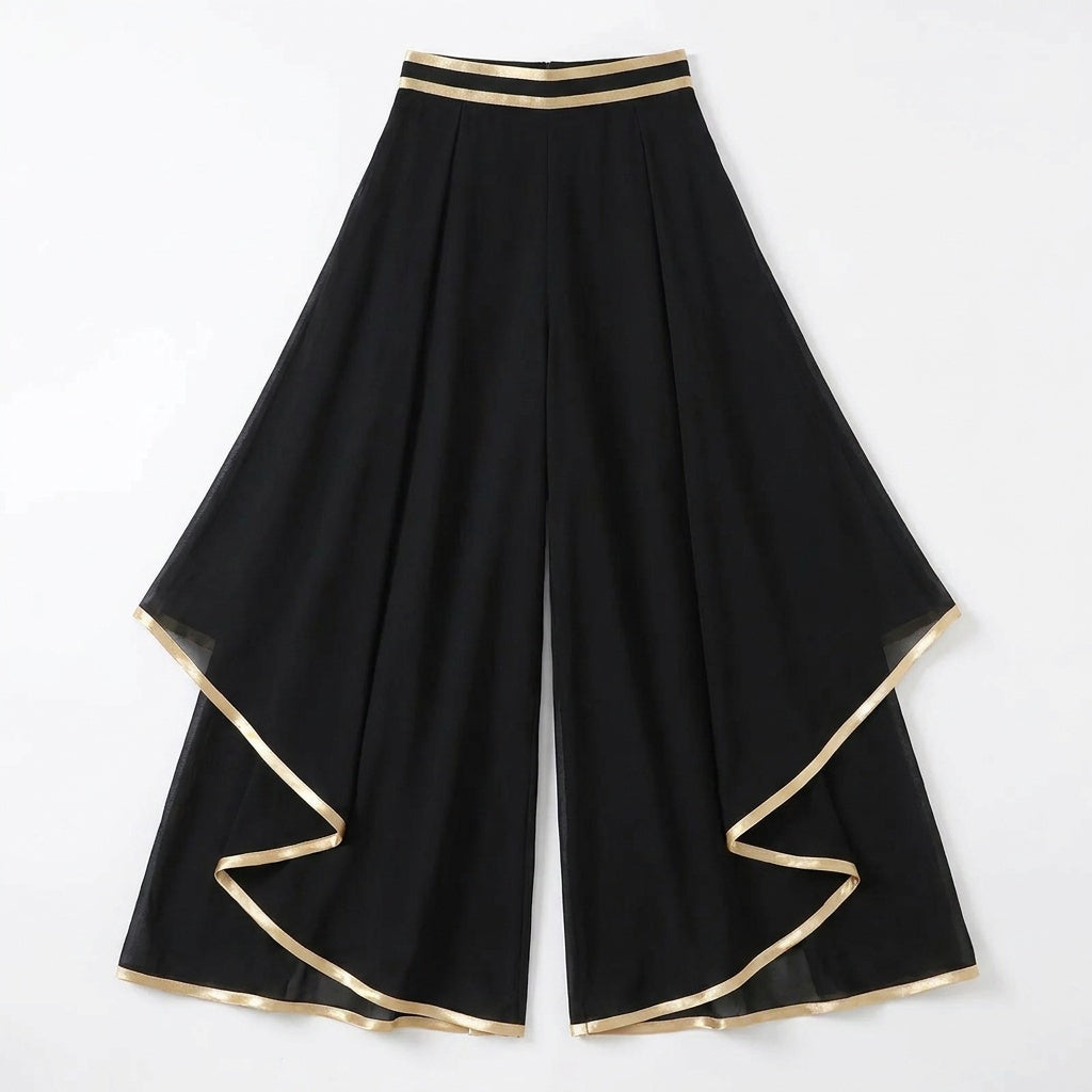 Florenza™ – Wide-Leg Pants with Gold Trim