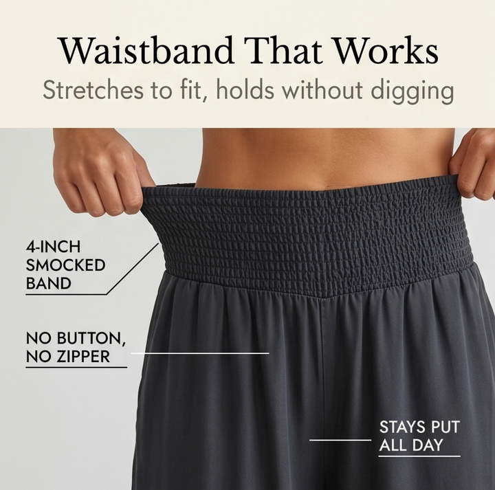 Palazza™ – Smocked Waist Wide Leg Palazzo Pants