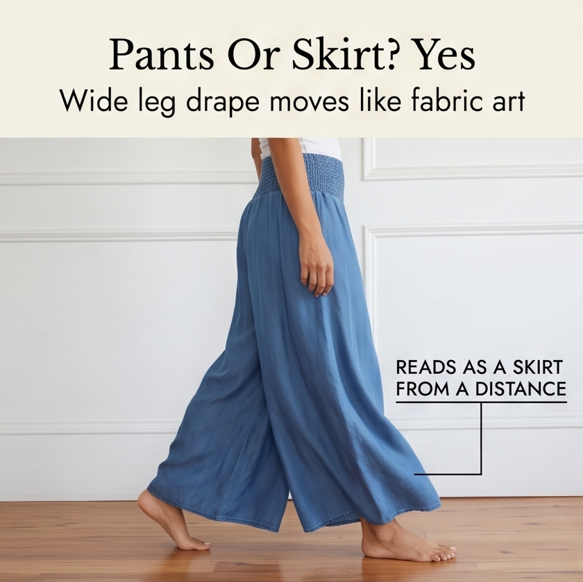 Palazza™ – Smocked Waist Wide Leg Palazzo Pants