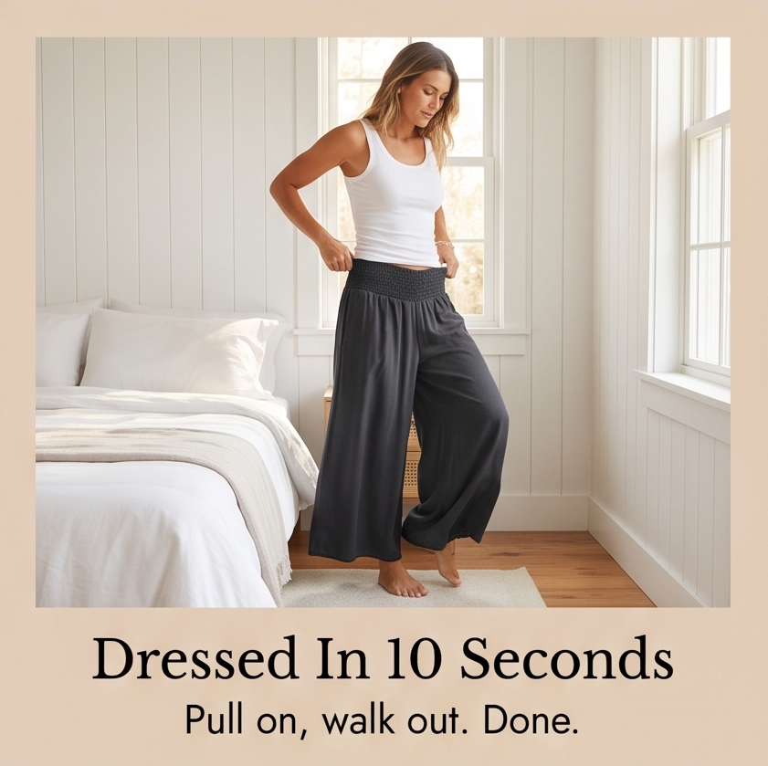 Palazza™ – Smocked Waist Wide Leg Palazzo Pants