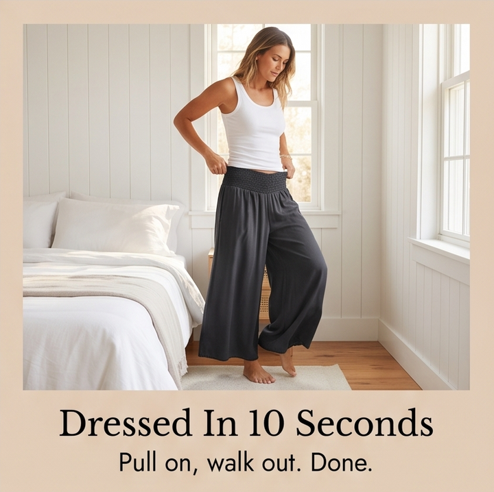 Palazza™ – Smocked Waist Wide Leg Palazzo Pants
