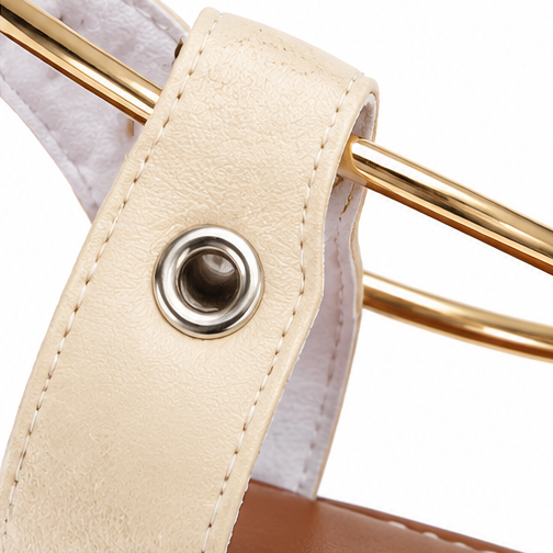 Lunabow™ Bow Flat Sandals with Pearl Ankle Cuff