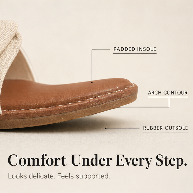 Lunabow™ Bow Flat Sandals with Pearl Ankle Cuff