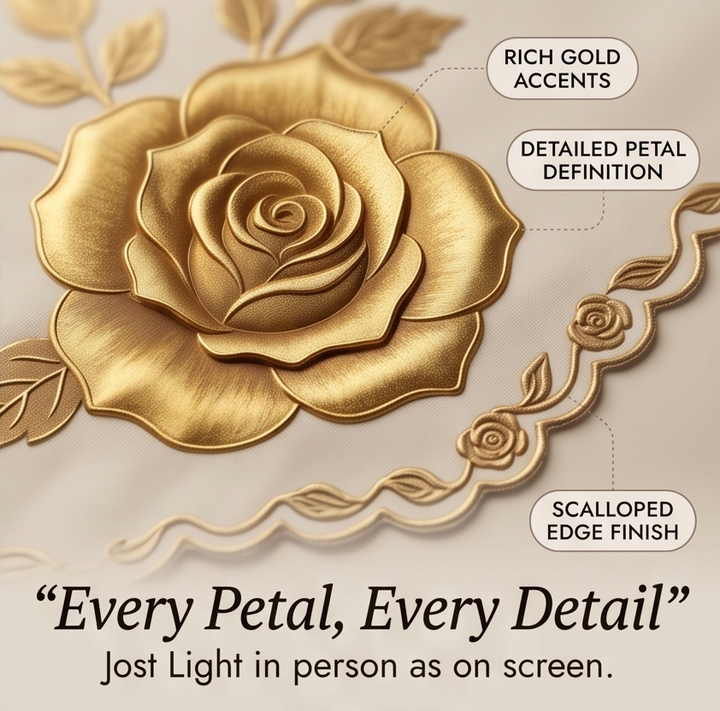 Rosalina™ – Embossed Gold Rose Waterproof Tablecloth