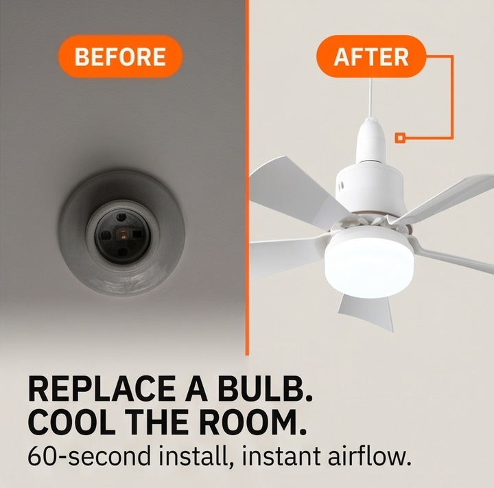 Socketcool™ Screw-in Ceiling Fan with LED Light & Remote