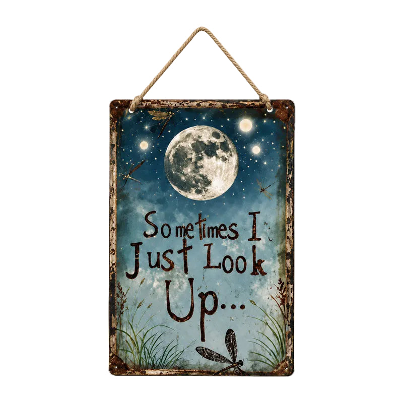 Lunavia™ – Rustic Moon Metal Sign for Porch and Garden