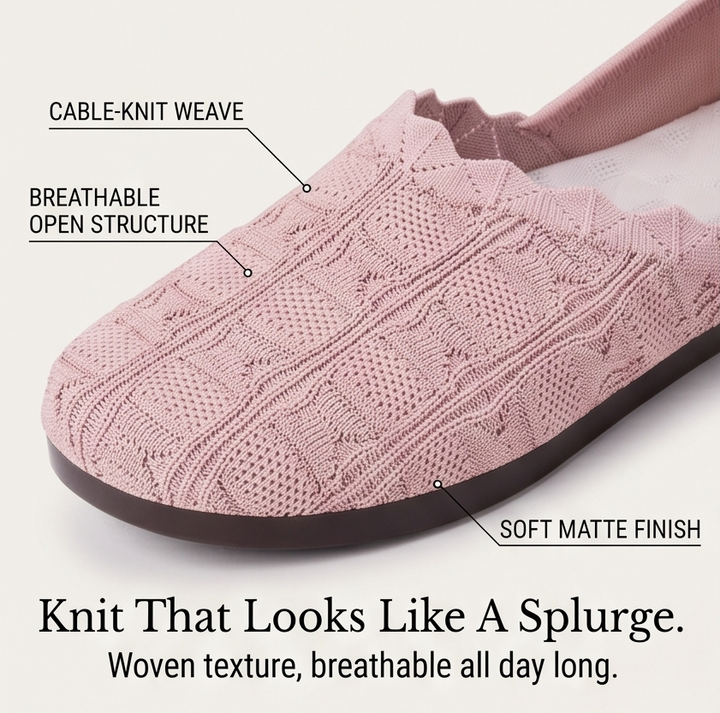Soflyn™ – Breathable Woven Slip-On Flats for All-Day Comfort