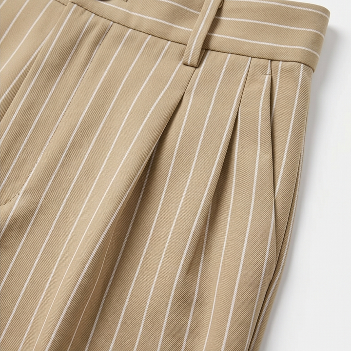 Solène™ High-Waisted Striped Wide-Leg Trousers for Effortless Polish
