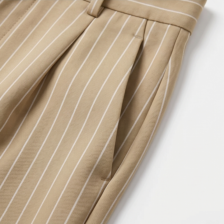 Solène™ High-Waisted Striped Wide-Leg Trousers for Effortless Polish