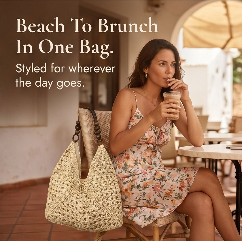 Solèra™ – Crochet Summer Tote with Hidden Lining