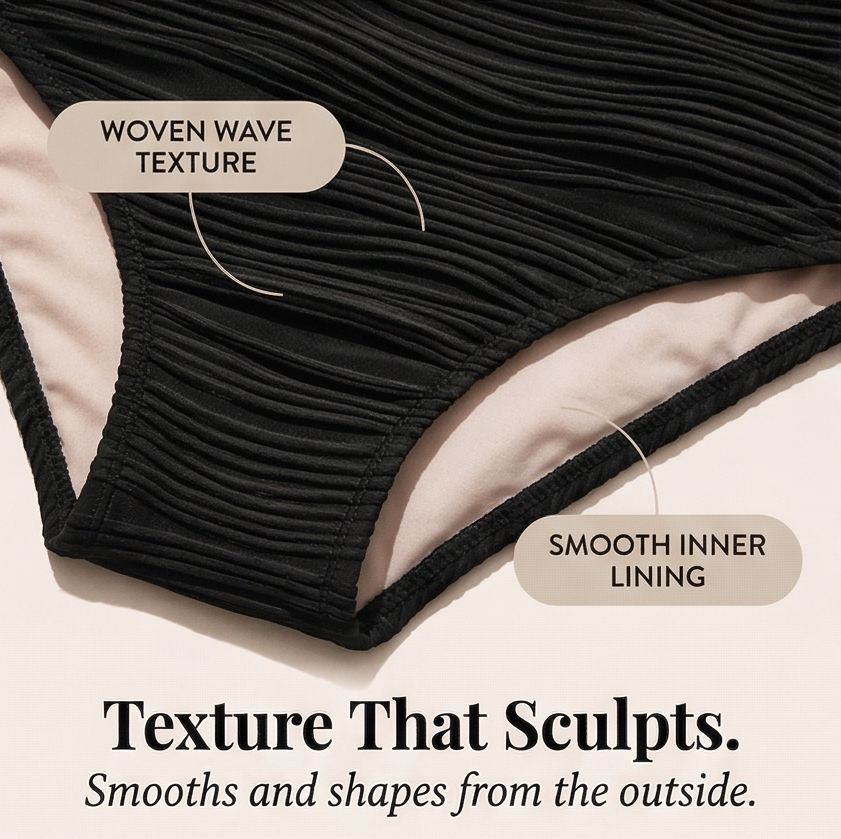 Solaia™ – Sculpted Textured High Waist Bikini Set