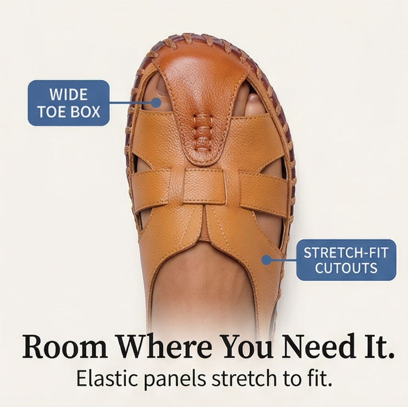 Solara™ – Hand Stitched Leather Comfort Sandals