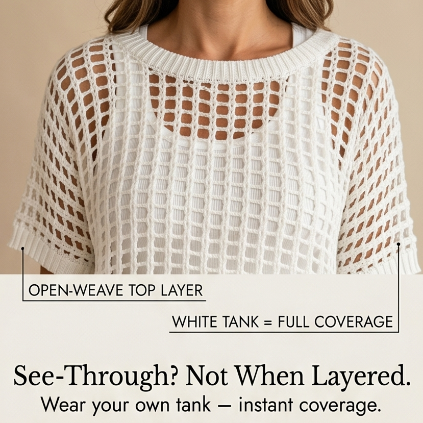 Solenya™ – Breezy Open-Knit Summer Top