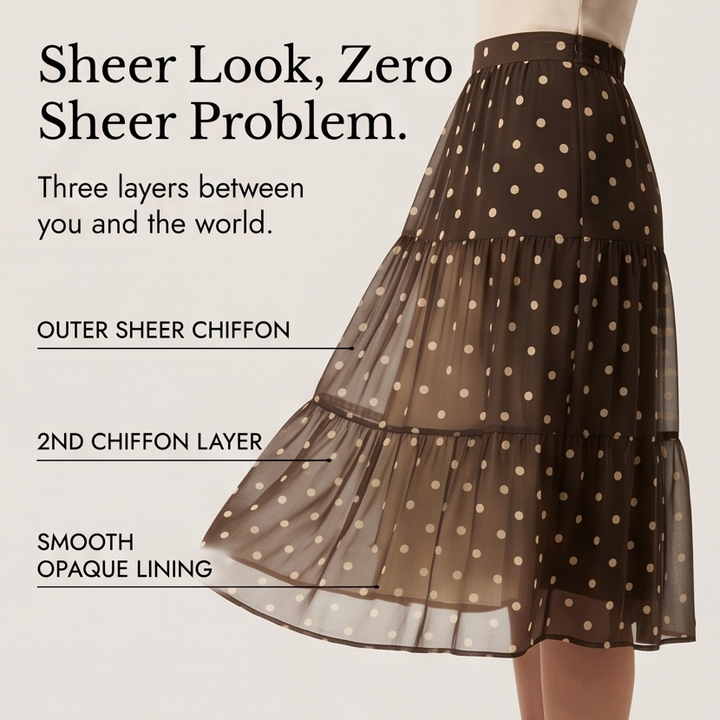 Soliana™ – Sheer Tiered Polka Dot Dress