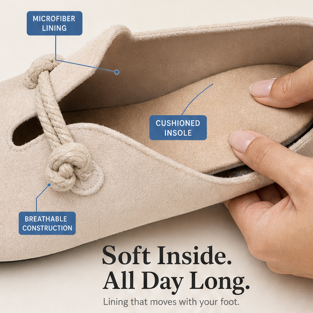 Sollea™ – Soft Suede Slip-On Flats with Rope Bow