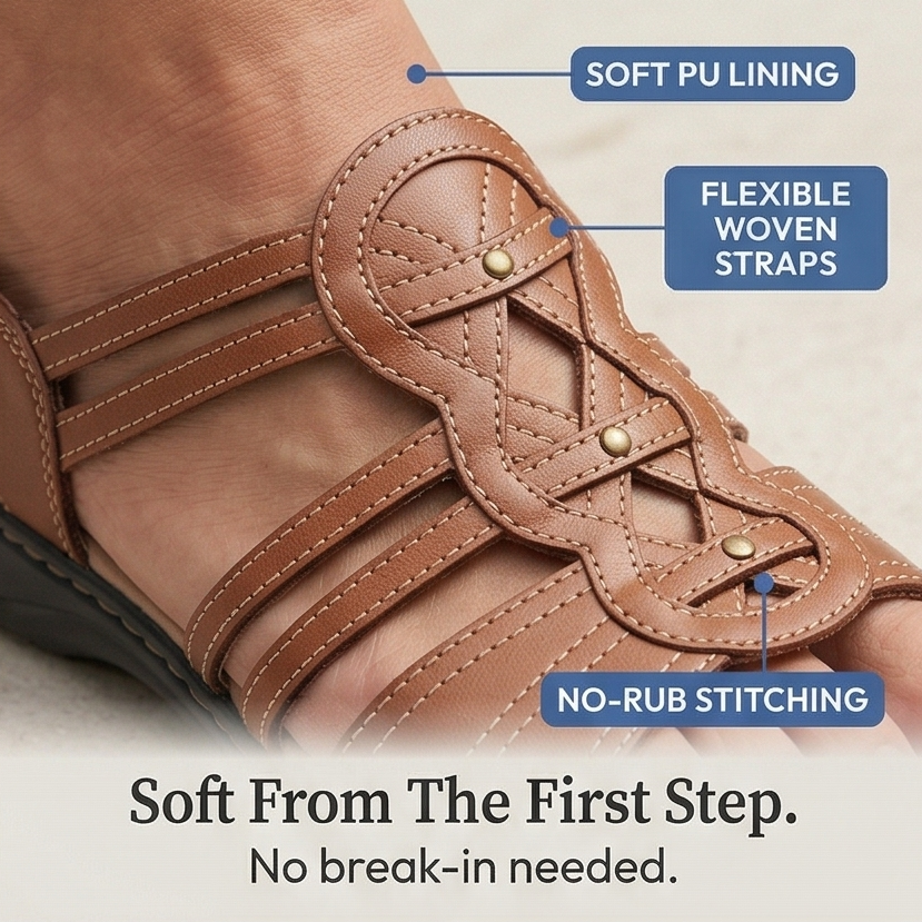 Solvana™ – Woven Leather Arch Support Sandals