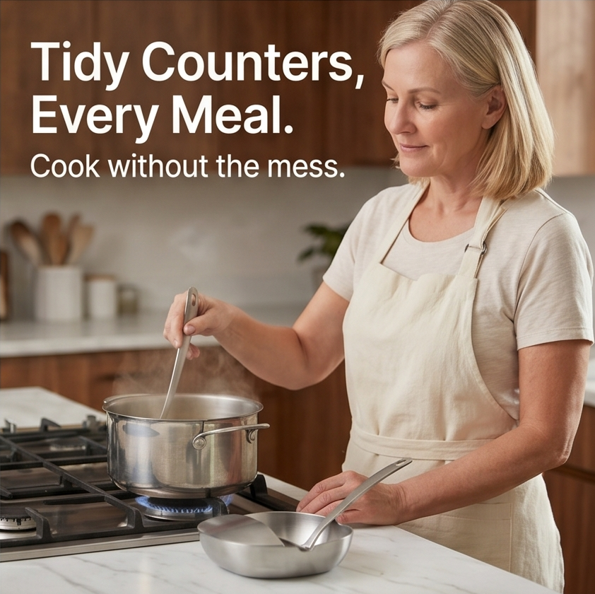 Spoonara™ Heavy Stainless Spoon Rest for Tidy Counters