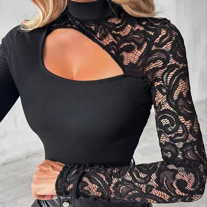 Velesse™ – Asymmetrical Lace Sleeve Top