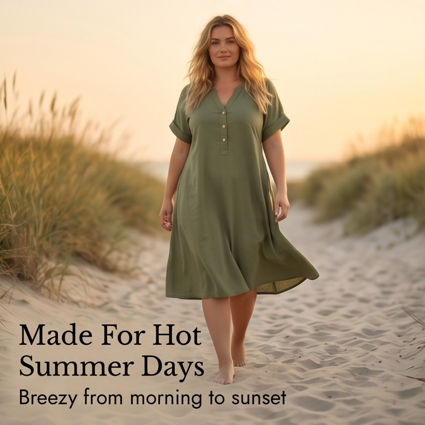 Sunhara - Women's Breezy V-Neck Boho Sundress with Pockets