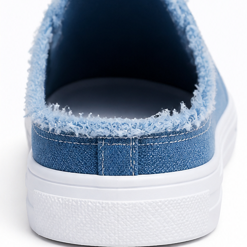 Vellora™ – Frayed Denim Slip-On Sneakers
