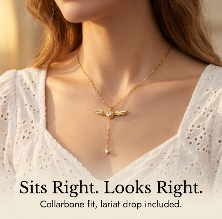 Veloisse™ – Winged Lariat Pendant Necklace
