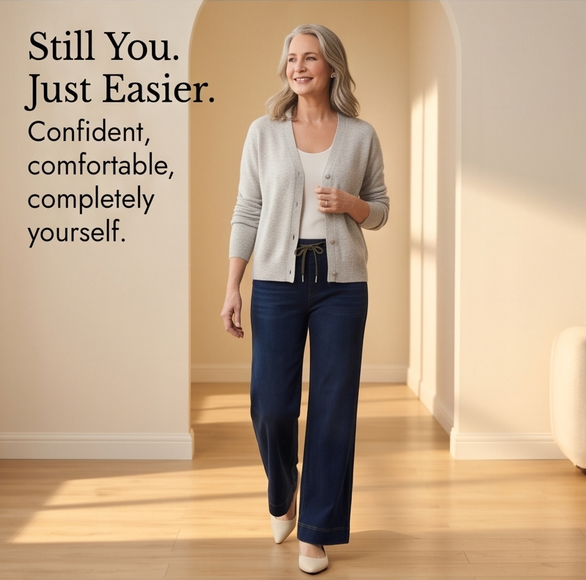 Velora™ – Drawstring Wide-Leg Comfort Jeans