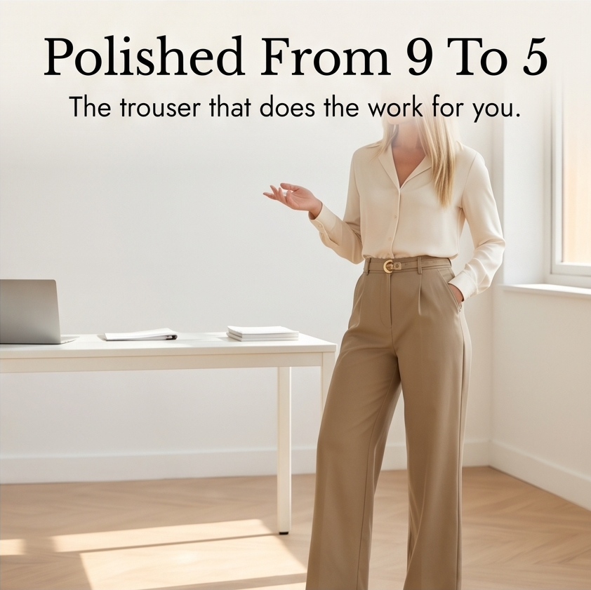 Velora - Women's High-Waist Wide-Leg Trousers with Pockets