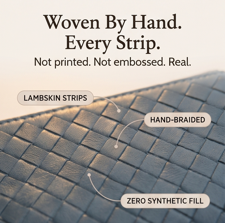 Veloura™ – Handwoven Lambskin Card Wallet