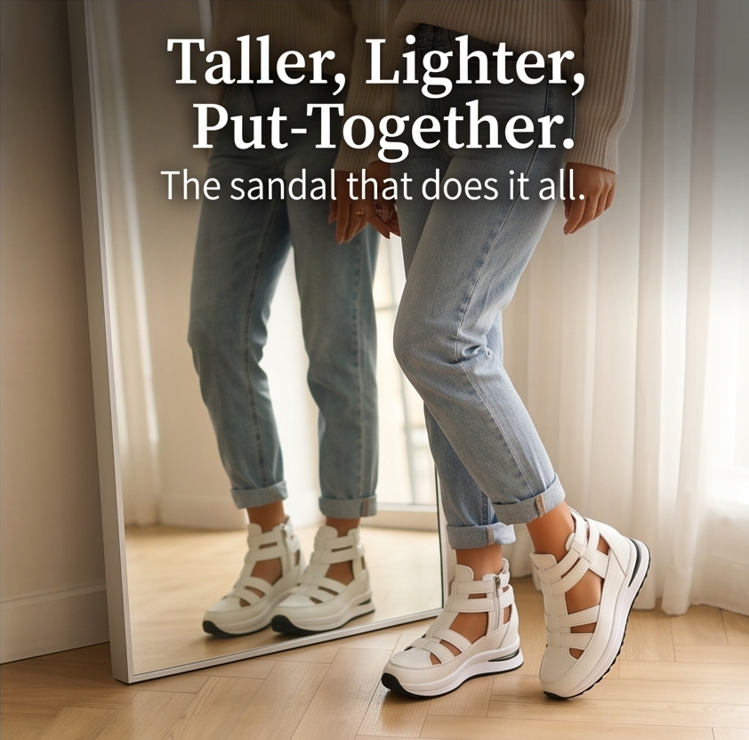 Veluna™ - Caged Wedge Sandals with Hidden Platform