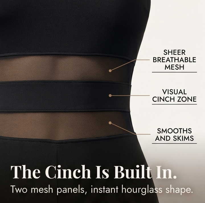 Veluna™ – One-Shoulder Mesh Waist Jumpsuit