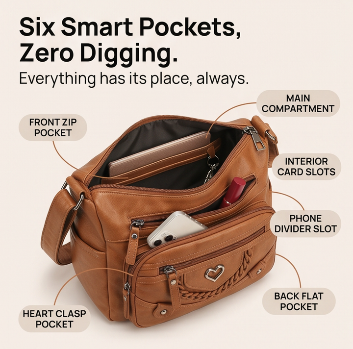 Veluna™ – Multi-Pocket Crossbody Bag for Everyday Carry