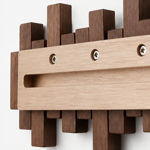 Wovenhall™ – Sculptural Wood Wall Coat Rack